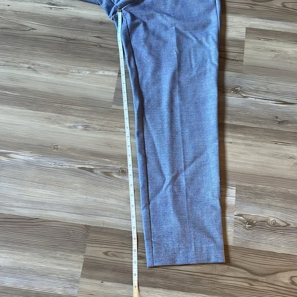 Loft Marisa pant Straight Textured blue Microdot  Size 8 Career Business casual - Picture 9 of 13